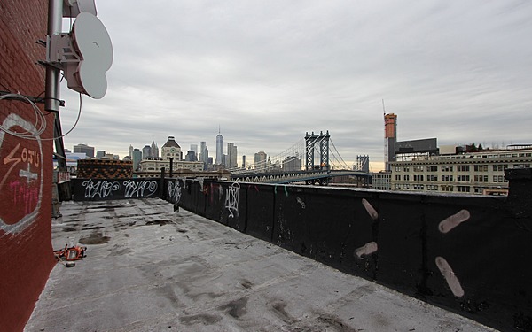 Dumbo Rooftop Overlooking Hudson with Manhattan Bridge Views
